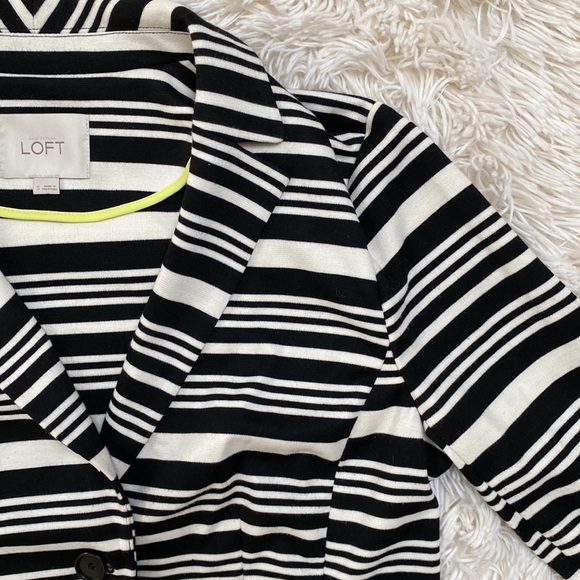 Loft Striped Scuba Brazer ๐ Black White & Lime - Picture 6 of 14